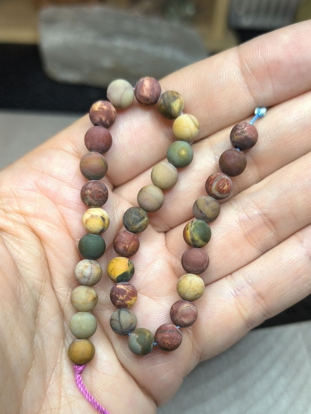 #7- 6mm Matte Red Creek Jasper Beads - 8-inch Stone Strand
